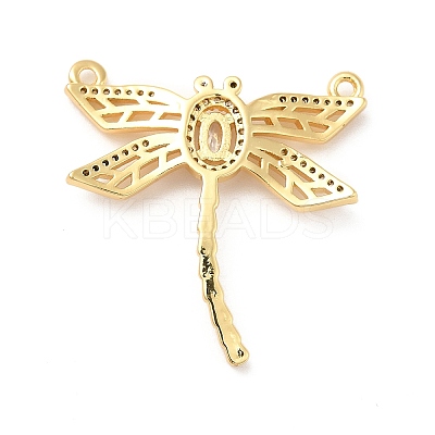 Brass Pave Clear & Jet Cubic Zirconia Connector Charms KK-H434-05G-1