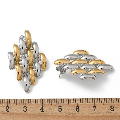 304 Stainless Steel Two Tone Stud Earrings for Women LS-STAS-Z117-03GP-1