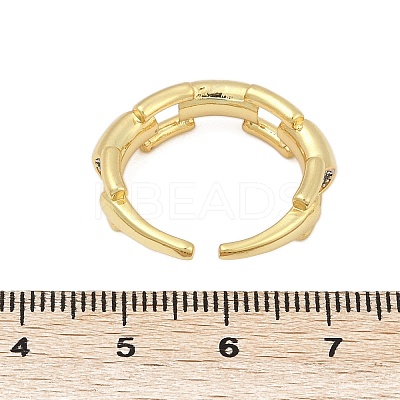 Brass Micro Pave Cubic Zirconia Open Cuff Ring for Women RJEW-F177-03GP-09-1