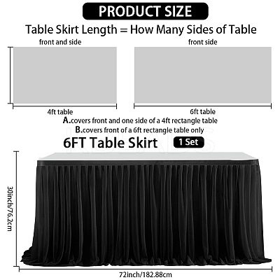 Polyester Table Skirt AJEW-WH20022-20G-1