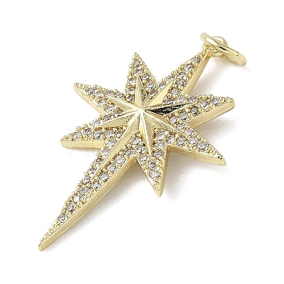 Brass Micro Pave Cubic Zirconia Pendants KK-L248-07G-01-1