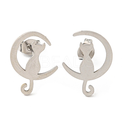 Tarnish Resistant 304 Stainless Steel Stud Earrings for Women EJEW-F320-03P-1