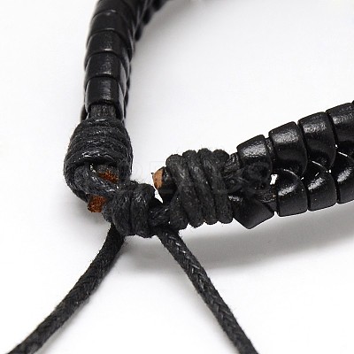 Trendy Unisex Casual Style Imitation Leather and Leather Bracelets X-BJEW-L302-01-1
