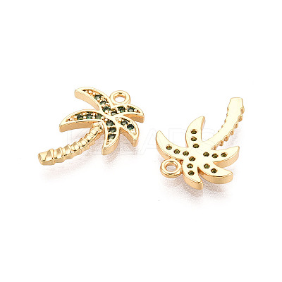Brass Pave Cubic Zirconia Pendants KK-T074-97A-G-1
