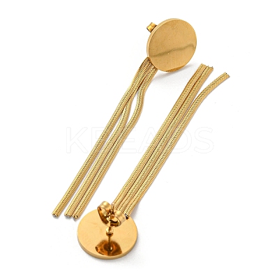 Ion Plating(IP) Golden 304 Stainless Steel Dangle Stud Earrings EJEW-D083-11B-1