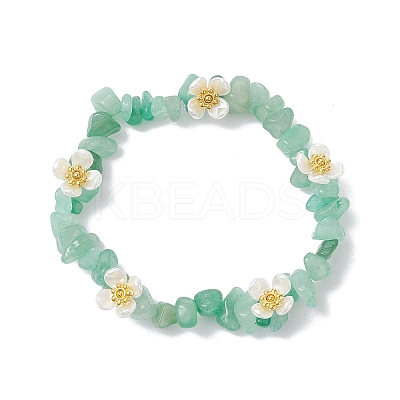 3Pcs Natural Green Aventurine & New Jade & Labradorite Beaded Stretch Bracelets for Women BJEW-JB12315-1