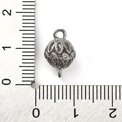 Brass Micro Pave Clear Cubic Zirconia Connector Charms KK-A230-06E-P-1