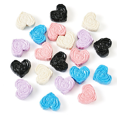 20Pcs 5 Colors Opaque Spray Painted Acrylic Beads OACR-TA0002-76-1