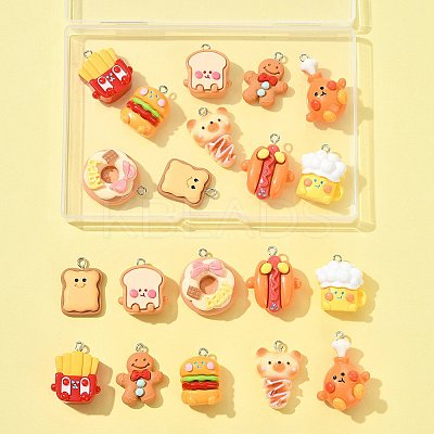 20Pcs 10 Styles Opaque Resin Imitation Food Pendants CRES-FS0001-24-1