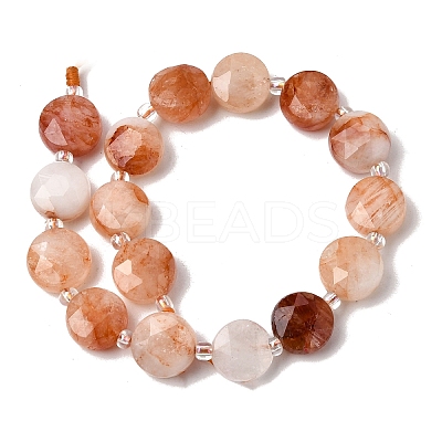 Natural Red Hematoid Quartz/Ferruginous Quartz Beads Strands G-D105-A04-1
