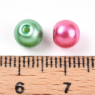 Baking Paint Pearlized Glass Pearl Beads HY-Q003-6mm-M01-1