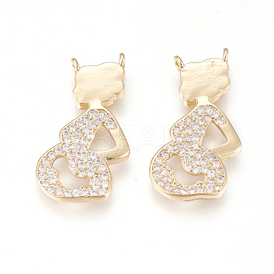 Eco-Friendly Brass Micro Pave Cubic Zirconia Pendants X-ZIRC-L078-065G-NR-1