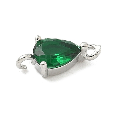 Brass Pave Cubic Zirconia Connector Charms KK-Z120-31P-01-1