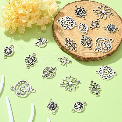 20Pcs 10 Styles Tibetan Style Alloy Connector Charms TIBE-YW0001-68-1