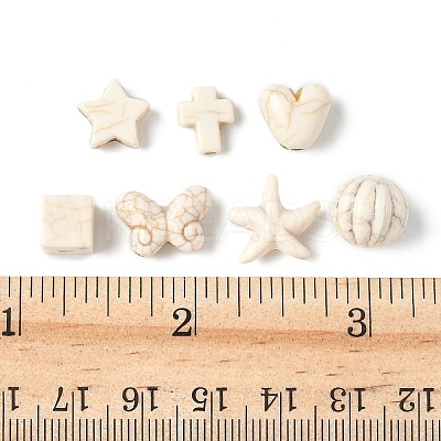 140Pcs 7 Styles Synthetic Howlite Beads G-FP0001-09-1