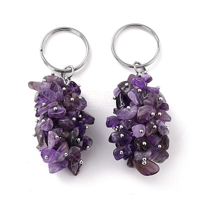 Natural Amethyst Keychain KEYC-C050-01J-RS-1