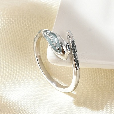Brass Cubic Zirconia Cuff Rings for Women RJEW-S401-01P-1
