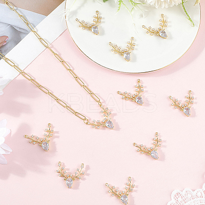 10Pcs Brass Micro Pave Cubic Zirconia Pendants FIND-BBC0004-28A-01-1
