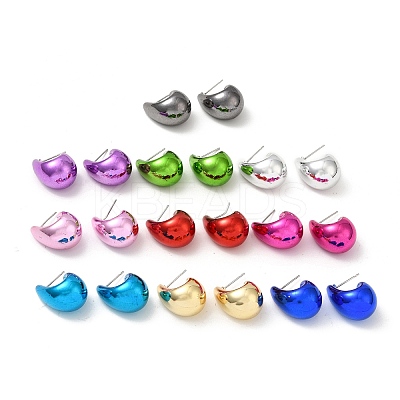 Teardrop Acrylic Stud Earrings EJEW-P251-02-1