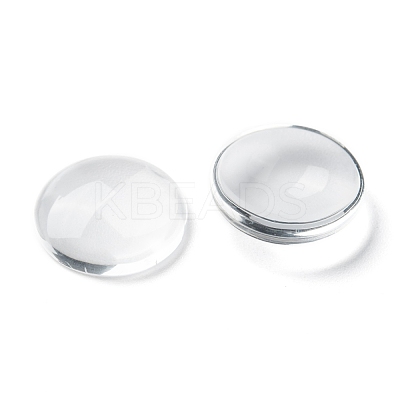 Transparent Glass Cabochons GGLA-R026-18mm-1