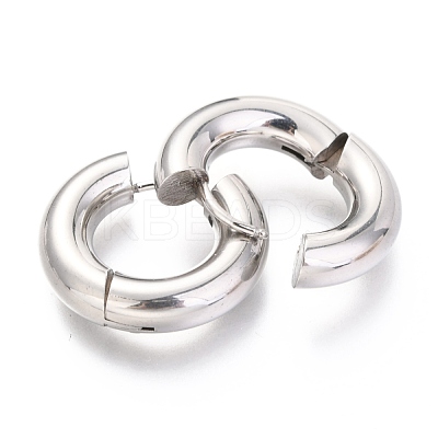Tarnish Resistant 202 Stainless Steel Huggie Hoop Earrings EJEW-O087-08E-P-1