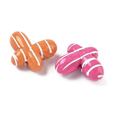 Spray Painted Opaque Acrylic Beads MACR-C040-03-1