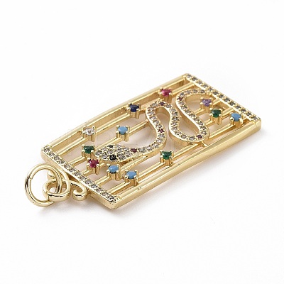 Brass Micro Pave Colorful Cubic Zirconia Pendants KK-E068-VF029-1
