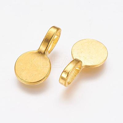 Tibetan Style Alloy Glue On Flat Pad Pendant Bails TIBEP-1124-G-FF-1