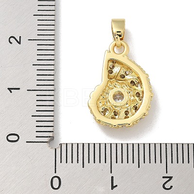 Brass Micro Pave Clear Cubic Zirconia Pendants KK-M300-03G-02-1