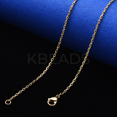 PVD Vacuum Plating 304 Stainless Steel Cable Chain Necklace NJEW-S420-008B-G-1
