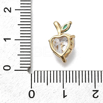 Brass Pave Clear Cubic Zirconia Charms KK-Q048-21G-1