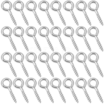 600Pcs 304 Stainless Steel Screw Eye Pin Peg Bails STAS-BBC0005-11-1