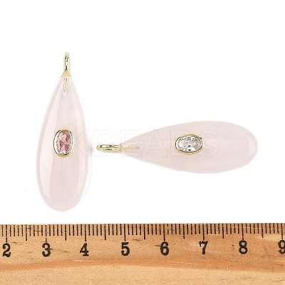 Natural Rose Quartz Pendants G-D357-03E-1