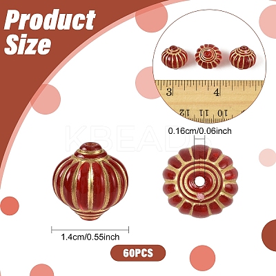 60Pcs Plating Acrylic Beads OACR-YW0003-92-1