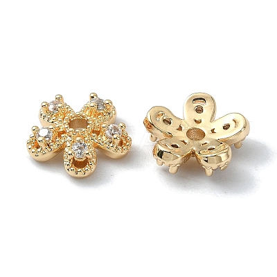 Brass Micro Pave Cubic Zirconia Bead Cap KK-A194-12G-1