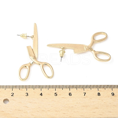 Alloy Scissor Stud Earrings for Unisex EJEW-V006-06KCG-1