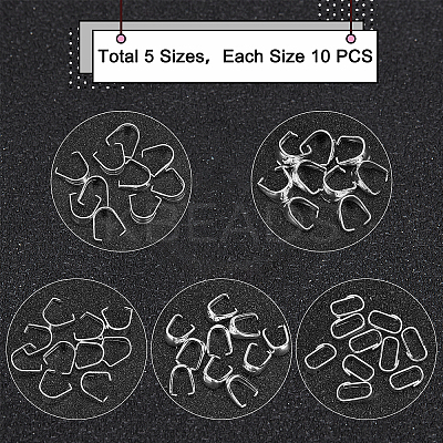 304 Stainless Steel Snap On Bails STAS-UN0016-52S-1