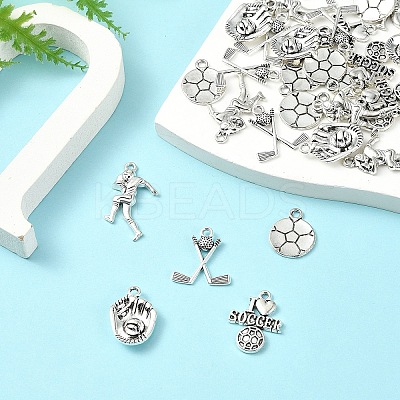 35Pcs 5 Styles Tibetan Style Zinc Alloy Pendants TIBEP-YW0001-95-1