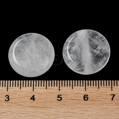 Natural Quartz Crystal Flat Round Palm Stones G-M416-10F-1