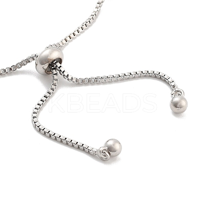Brass Pave Clear Cubic Zirconia Flat Round Box Chain Slider Bracelets BJEW-YWC0002-12B-P-1