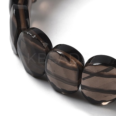 Natural Smoky Quartz Beaded Stretch Bracelet G-E010-01-07-1