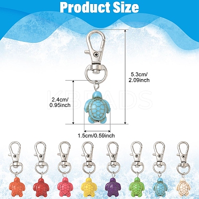 20Pcs Tortoise Synthetic Turquoise Pendant Decorations HJEW-YW00121-01-1