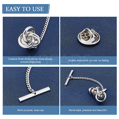 2Pcs Brass Knot Shape Tie Tack Clutch FIND-FG0001-68P-1