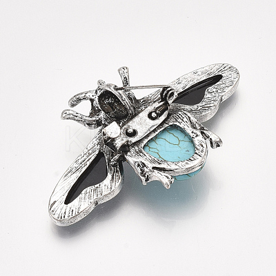 Synthetic Turquoise Brooches/Pendants G-S353-08G-1