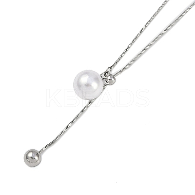 304 Stainless Steel Snake Chain Necklaces NJEW-D080-08P-1
