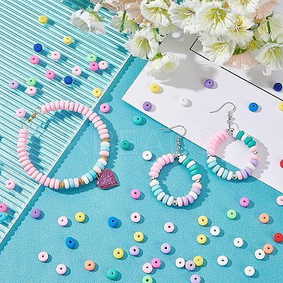 4 Strands 4 Colors Handmade Polymer Clay Beads Strands CLAY-PH0001-55-1