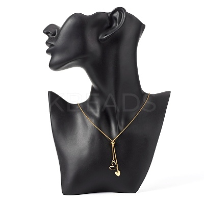 Heart Lariat Necklace for Girl Women NJEW-JN03710-1