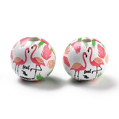 Spray Painted European Schima Wood Beads WOOD-M004-08-1