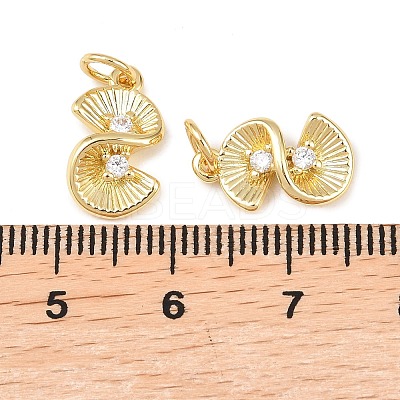 Brass Micro Pave Cubic Zirconia Charms KK-Z146-28G-1