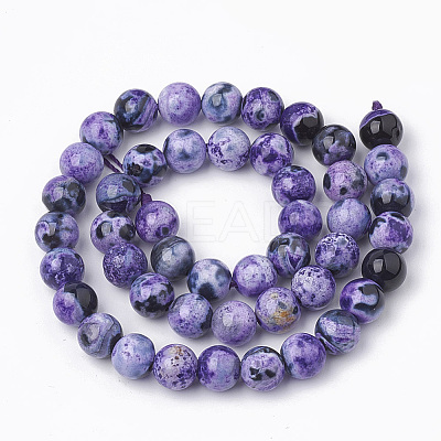 Dyed Natural Fire Crackle Agate Beads Strands G-T098-02B-03-1